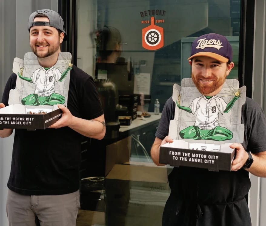 Detroit Pizzas - Pizza Bib customer